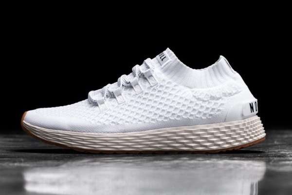 Dámské Běžecké Boty Nobull Knit Runner Bílé | EST6EI1W