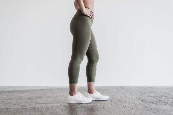 Dámské Punčochové Kalhoty Nobull High-rise Crop Zelene | JT0VU7C3