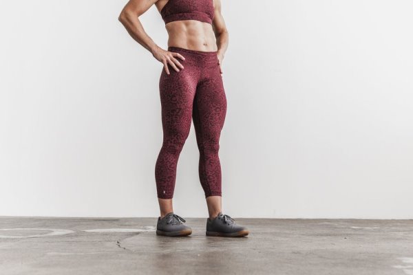 Dámské Punčochové Kalhoty Nobull Mid-rise Crop Leopard | 9M895UNQ