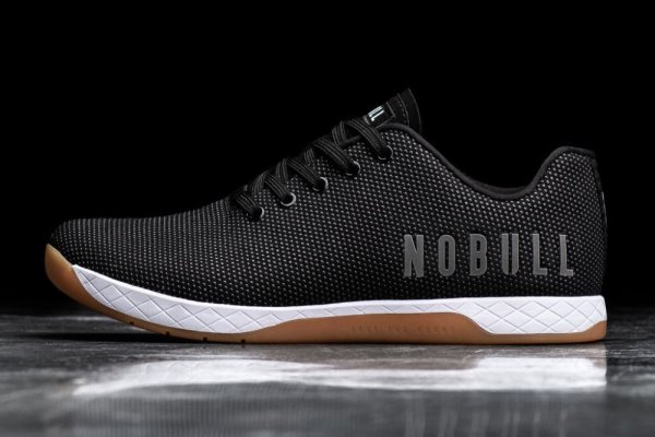 Dámské Sportovní Boty Nobull Gum Trainer Černé Bílé | ZULFIXJ7