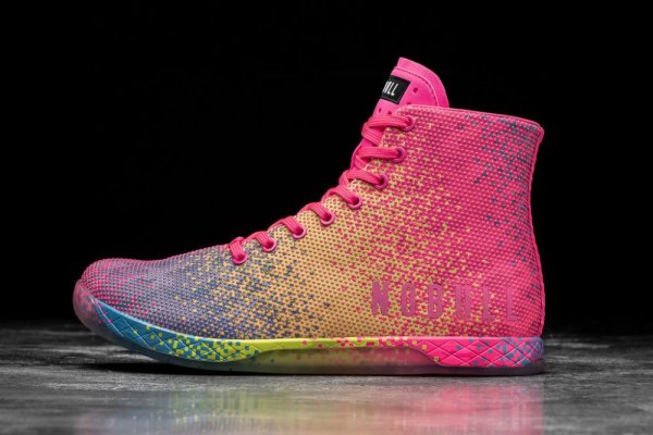 Dámské Sportovní Boty Nobull High-top Glitch Trainer Růžové | JC7R3Q1E