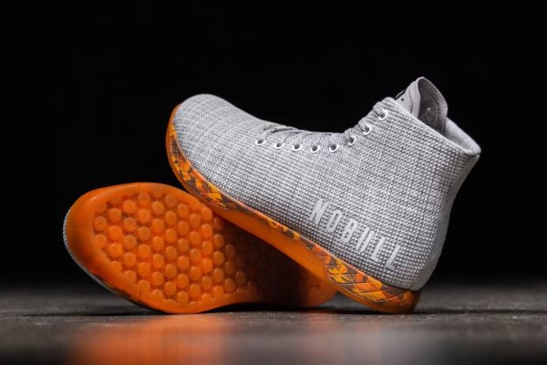 Dámské Sportovní Boty Nobull High-top Trainer Bílé Oranžové | CXMY1MUR