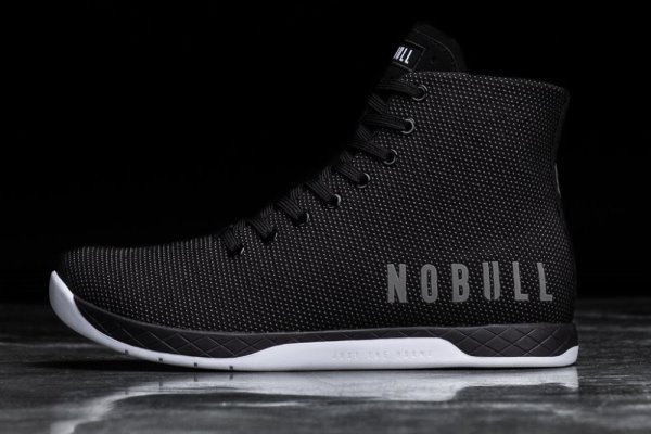 Dámské Sportovní Boty Nobull High-top Trainer Černé Bílé | D6MJE3YA