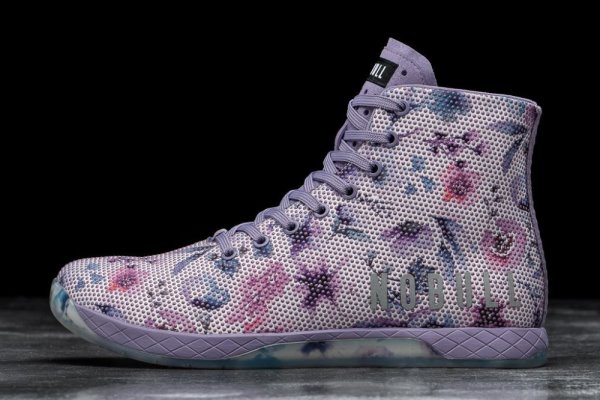 Dámské Sportovní Boty Nobull High-top Watercolor Floral Trainer Fialové | B0TGMRBR