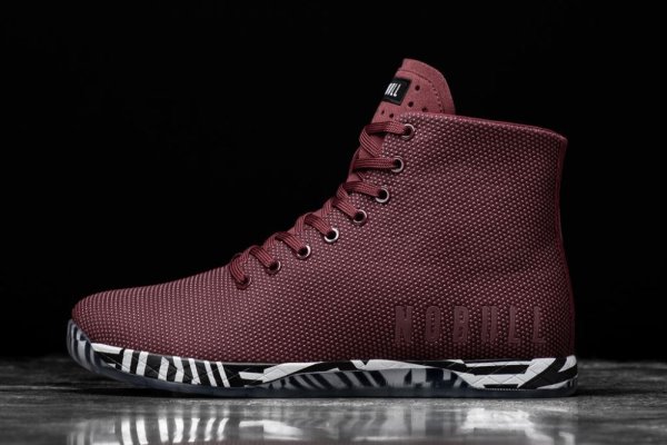 Dámské Sportovní Boty Nobull High-top Zebra Trainer Tmavě Červené | EV323NK3
