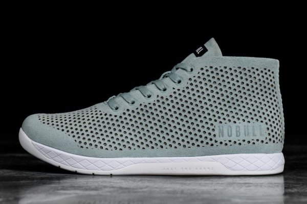 Dámské Sportovní Boty Nobull Mineral Semišové Mid Trainer Zelene | I1SP6F6S