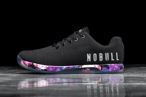 Dámské Sportovní Boty Nobull Space Floral Trainer Černé | PCAR1BA2