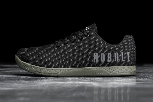 Dámské Sportovní Boty Nobull SuperFabric® Trainer Černé Tmavě Zelene | FCECX983