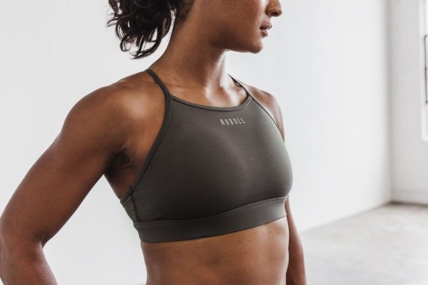 Dámské Sportovní Podprsenky Nobull High-neck Sports Bra Tmavě Šedé | W6B6KP2T