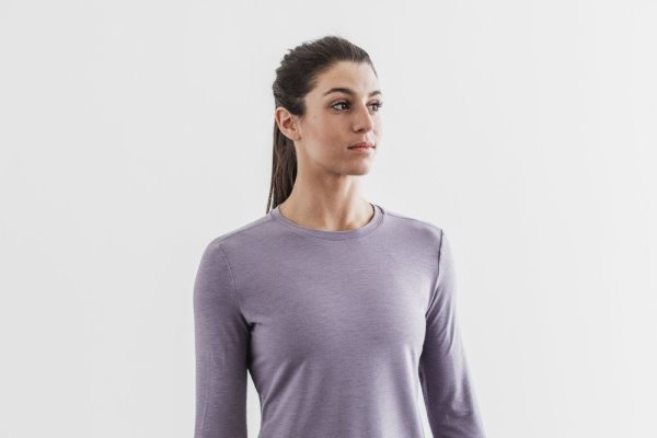 Dámské Tričko Nobull Long Sleeve Tee Levandule | ZMID1PGS