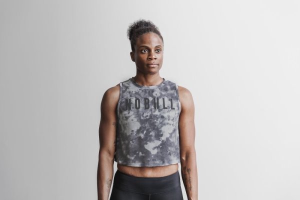 Dámské Tílko Nobull Muscle Tank Bílé Černé | CY27H5JD