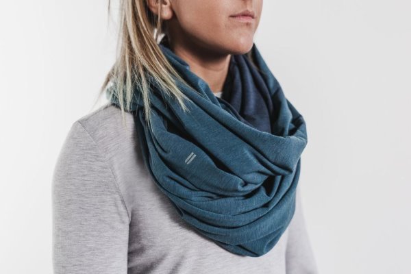 Dámské Šátky Nobull Two-tone Infinity Scarf Tmavě Tyrkysové Tmavě Blankyt | XVKXZM2P