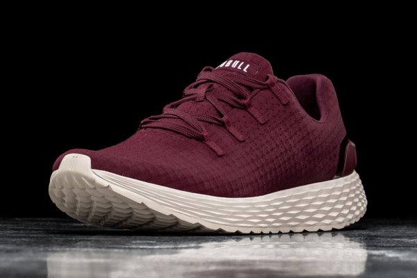 Pánské Běžecké Boty Nobull Ripstop Runner Tmavě Červené Bílé | 9GX7I857