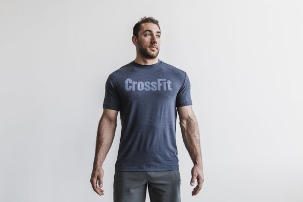 Pánské Běžecké Tričko Nobull Crossfit® Tee Tmavě Blankyt | NT6QCR51
