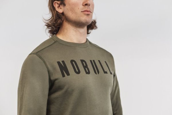 Pánské Mikiny Nobull Crew Sweatshirt Zelene | WAR8SZ2D