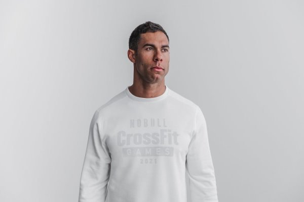 Pánské Mikiny Nobull Crossfit Games® 2021 Crew Sweatshirt Bílé | YEN2Y3MQ