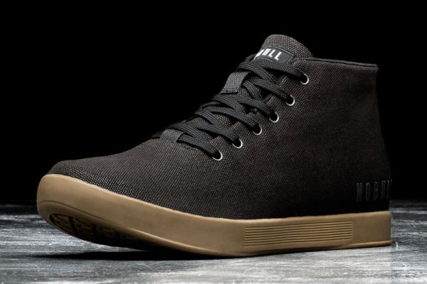 Pánské Sportovní Boty Nobull Gum Platene Mid Trainer Černé Tmavě | 4LP7T08J