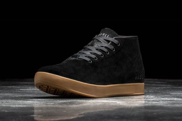 Pánské Sportovní Boty Nobull Gum Semišové Mid Trainer Černé Tmavě | 2NIB1CFE