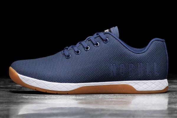 Pánské Sportovní Boty Nobull Gum Trainer Indigo Bílé | CWFV2XYF