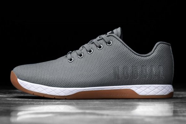 Pánské Sportovní Boty Nobull Gum Trainer Tmavě Šedé Bílé | TUXXG6UI