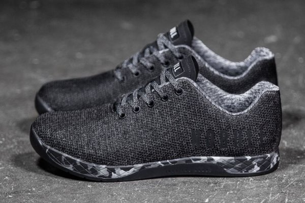 Pánské Sportovní Boty Nobull Heather Granite Trainer Černé Šedé | NJ56VRE2