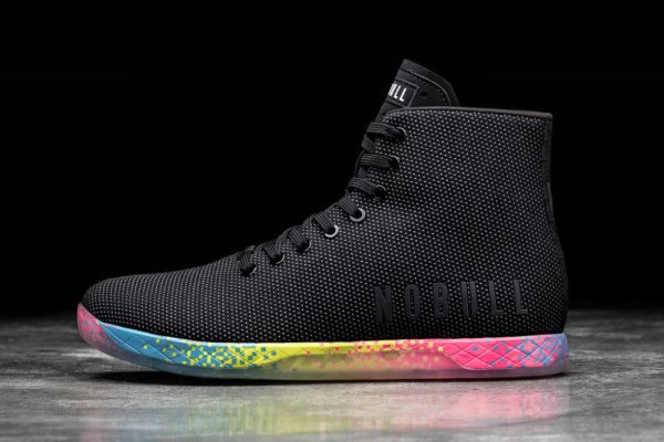 Pánské Sportovní Boty Nobull High-top Glitch Trainer Černé | CPEONMFJ