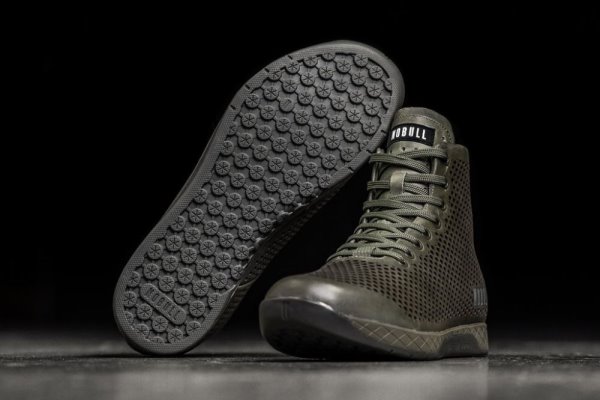 Pánské Sportovní Boty Nobull High-top Moss Læder Trainer Olivy Zelené | DZ6DC3E4