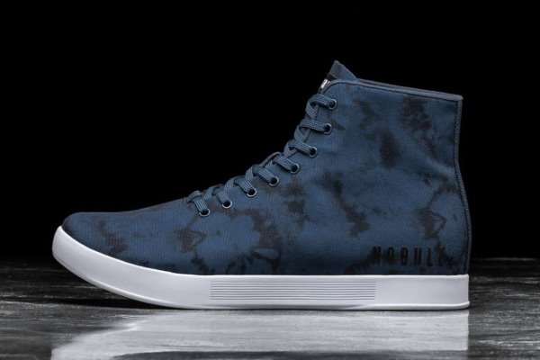 Pánské Sportovní Boty Nobull High-top Tie-dye Platene Trainer Tmavě Blankyt | 31W4JUBG