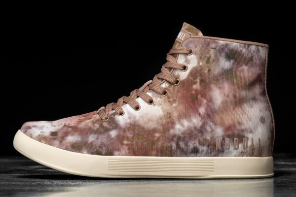Pánské Sportovní Boty Nobull High-top Tie-dye Platene Trainer Hnědé | CW8BSKUH