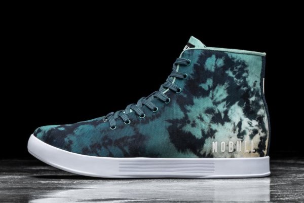 Pánské Sportovní Boty Nobull High-top Tie-dye Platene Trainer Tyrkysové | G63LWSRD