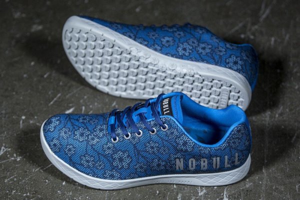 Pánské Sportovní Boty Nobull Spring Floral Trainer Blankyt | 84EPIIOW