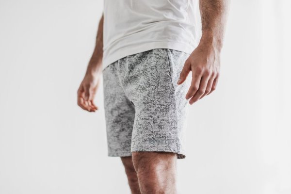 Pánské Šortky Nobull Knit Krátké 8.5" Bílé Maskáčové | VED09HLC